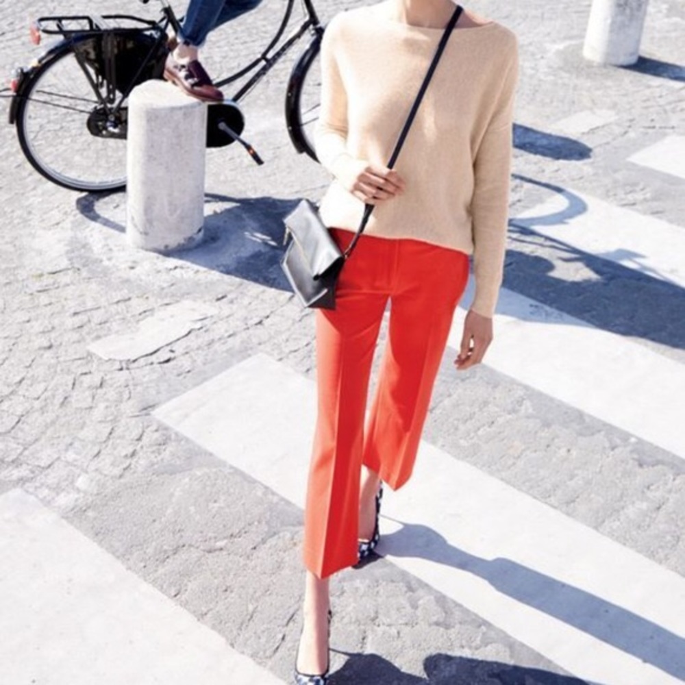 💄HP💄J Crew Tollegno 1900 Red Cropped Pant